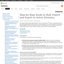 Step-by-Step Guide to Bulk Import and Export to Active Directory