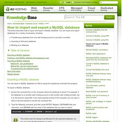 How to import and export a MySQL database