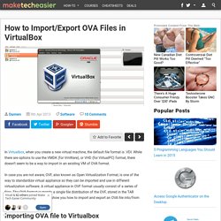 How to Import/Export OVA Files in VirtualBox