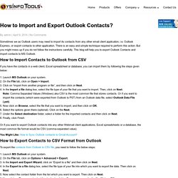 Learn the Easy Steps to Import and Export Outlook Contacts