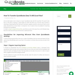 How to Import or Export QuickBooks Data with MS excel files?