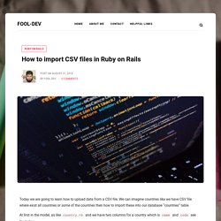 How to import CSV files in Ruby on Rails - Fool Dev
