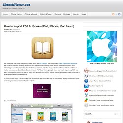 How to Import PDF to iBooks (iPad, iPhone, iPod touch)