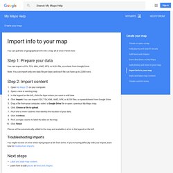 Import info to your map - My Maps Help