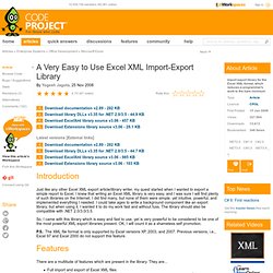 A Very Easy to Use Excel XML Import-Export Library