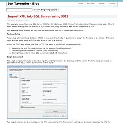 Import XML into SQL Server using SSIS - Jon Tavernier - Blog
