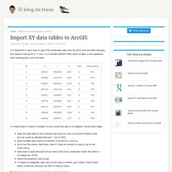 Import XY data tables to ArcGIS