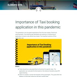 Importance of Taxi booking application in this pandemic