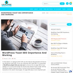 WordPress Yoast SEO Importance And Working - SEO Automation Tools
