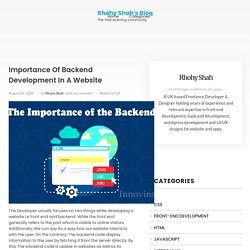 Importance Of Backend Development In A Website – Rhohy Shah's