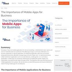 The Importance of Mobile Apps for Business