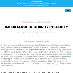 Importance of Charity in Society