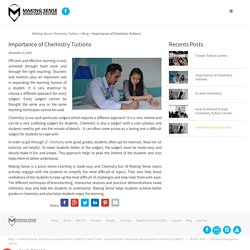 Importance of Chemistry Tuitions - Making Sense