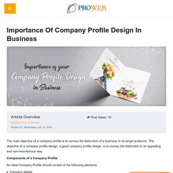 Importance Of Company Profile Design In Business
