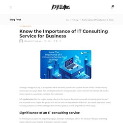 Know the Importance of IT Consulting Service for Business - Layer One