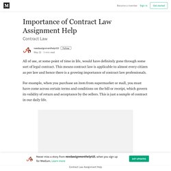 Importance of Contract Law Assignment Help – needassignmenthelp123