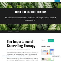 The Importance of Counseling Therapy