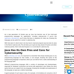 Importance of Learning Java For Cybersecurity