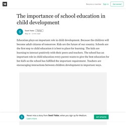 The importance of school education in child development