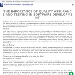 The Importance of Quality Assurance and Testing in Software Development