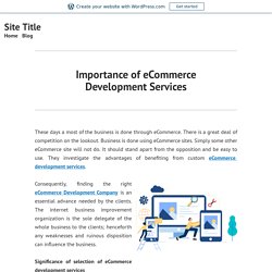 Importance of eCommerce Development Services – Site Title