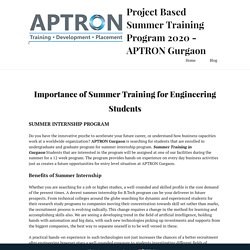 Importance of Summer Training for Engineering Students