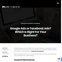 Importance of Facebook and Google Ads in Digital Marketing - MBC Group