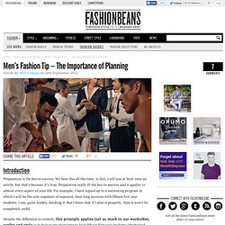 s Fashion Tip – The Importance of Planning