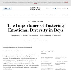 The Importance of Fostering Emotional Diversity in Boys