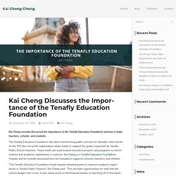 Kai Cheng Discusses the Importance of the Tenafly Education Foundation