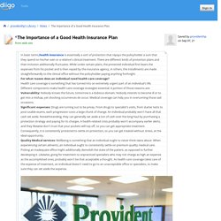 The Importance of a Good Health Insurance Plan