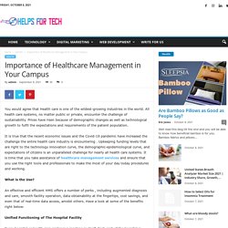 Importance of Healthcare Management in Your Campus