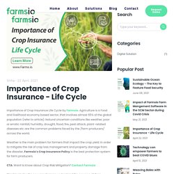 Importance of Crop Insurance - Life Cycle : Farmsio - Agri Solution