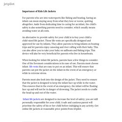 Importance of Kids Life Jackets — jetpilot