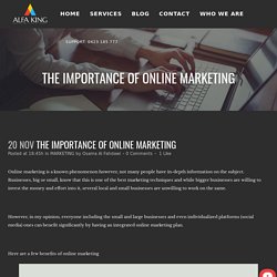 Importance Of Online Marketing