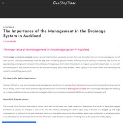 The Importance of the Management in the Drainage System in Auckland - OneStopTrade