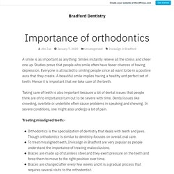 Importance of orthodontics – Bradford Dentistry