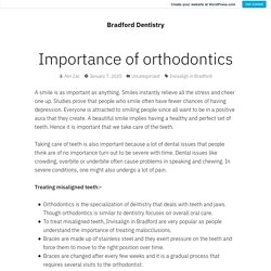 Importance of orthodontics – Bradford Dentistry