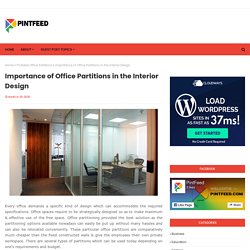 Importance of Office Partitions in the Interior Design