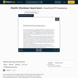 Health Checkups Importance