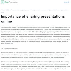 Importance of sharing presentations online