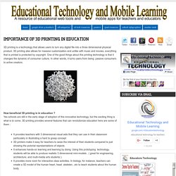 Importance of 3D Printing in Education