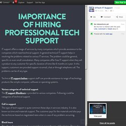 Importance of Hiring Professional Tech Support