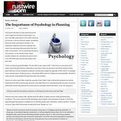 The Importance of Psychology in Planning
