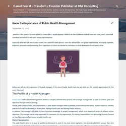 Know the Importance of Public Health Management