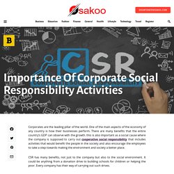 Importance of Corporate social responsibility activities