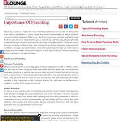 Importance Of Parenting - Significance Of Parenting