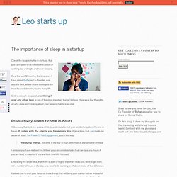The importance of sleep in a startup « Startup Marketing Lessons Learnt