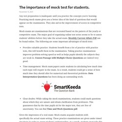 The importance of mock test for students.