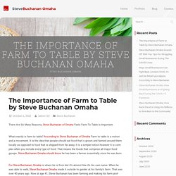 The Importance of Farm to Table by Steve Buchanan Omaha -